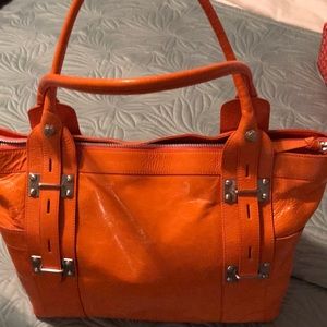 Orange Abro Handbag made in Italy, butter soft